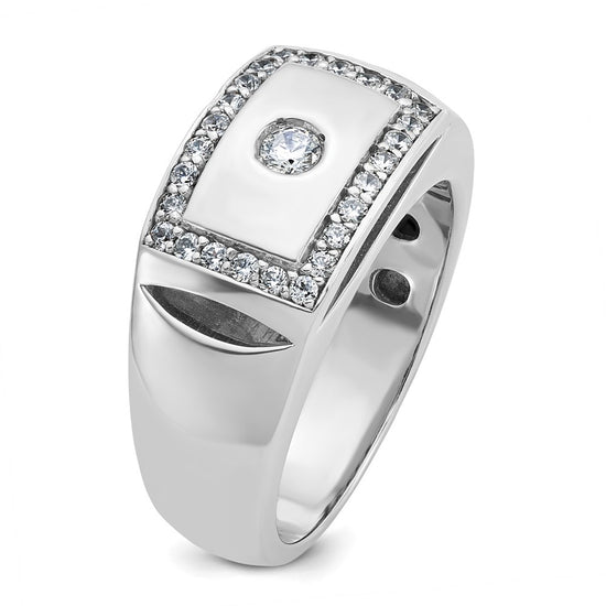 IBGoodman 10k White Gold Men's Polished and Cut-Out Ring Mounting