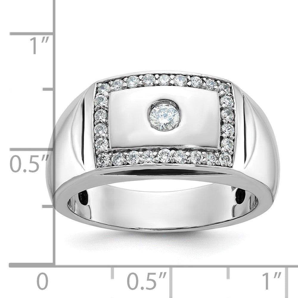 IBGoodman 10k White Gold Men's Polished and Cut-Out Ring Mounting