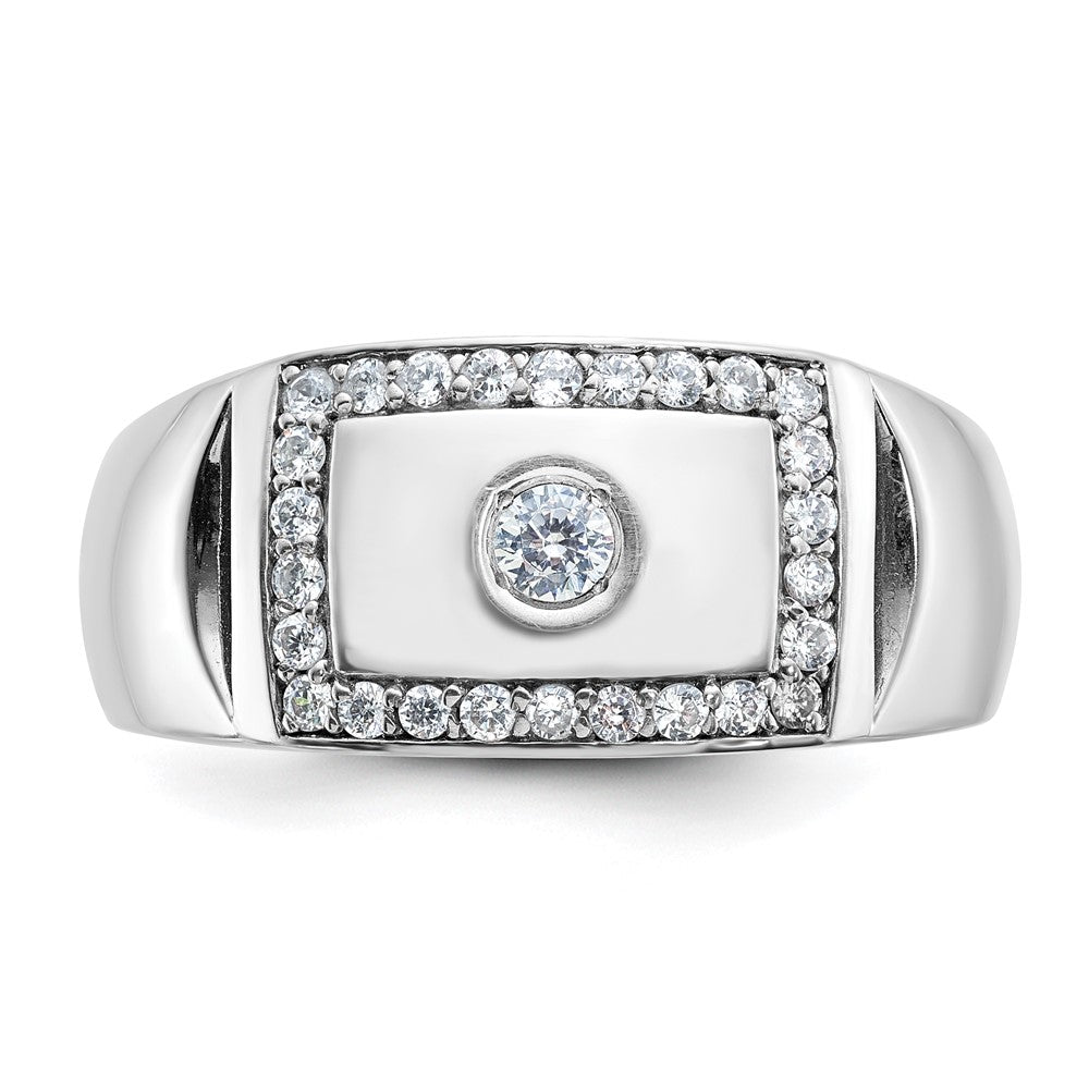 IBGoodman 14k White Gold Men's Polished and Cut-Out Ring Mounting