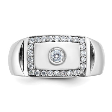 IBGoodman 14k White Gold Men's Polished and Cut-Out Ring Mounting