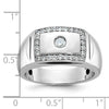 IBGoodman 14k White Gold Men's Polished and Cut-Out 1/2 Carat AA Quality Diamond Rectangle Ring