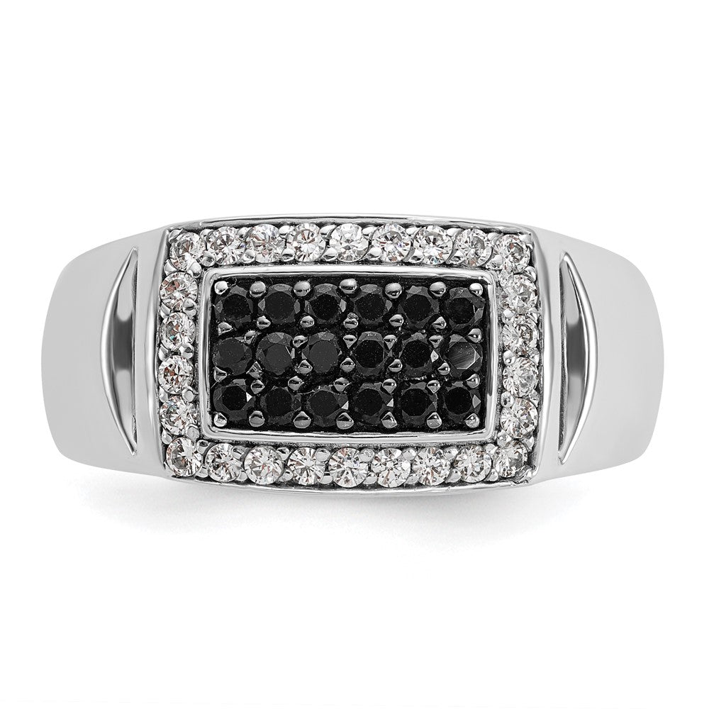 IBGoodman 14k White Gold Men's Polished and Cut-Out Rectangle Ring Mounting