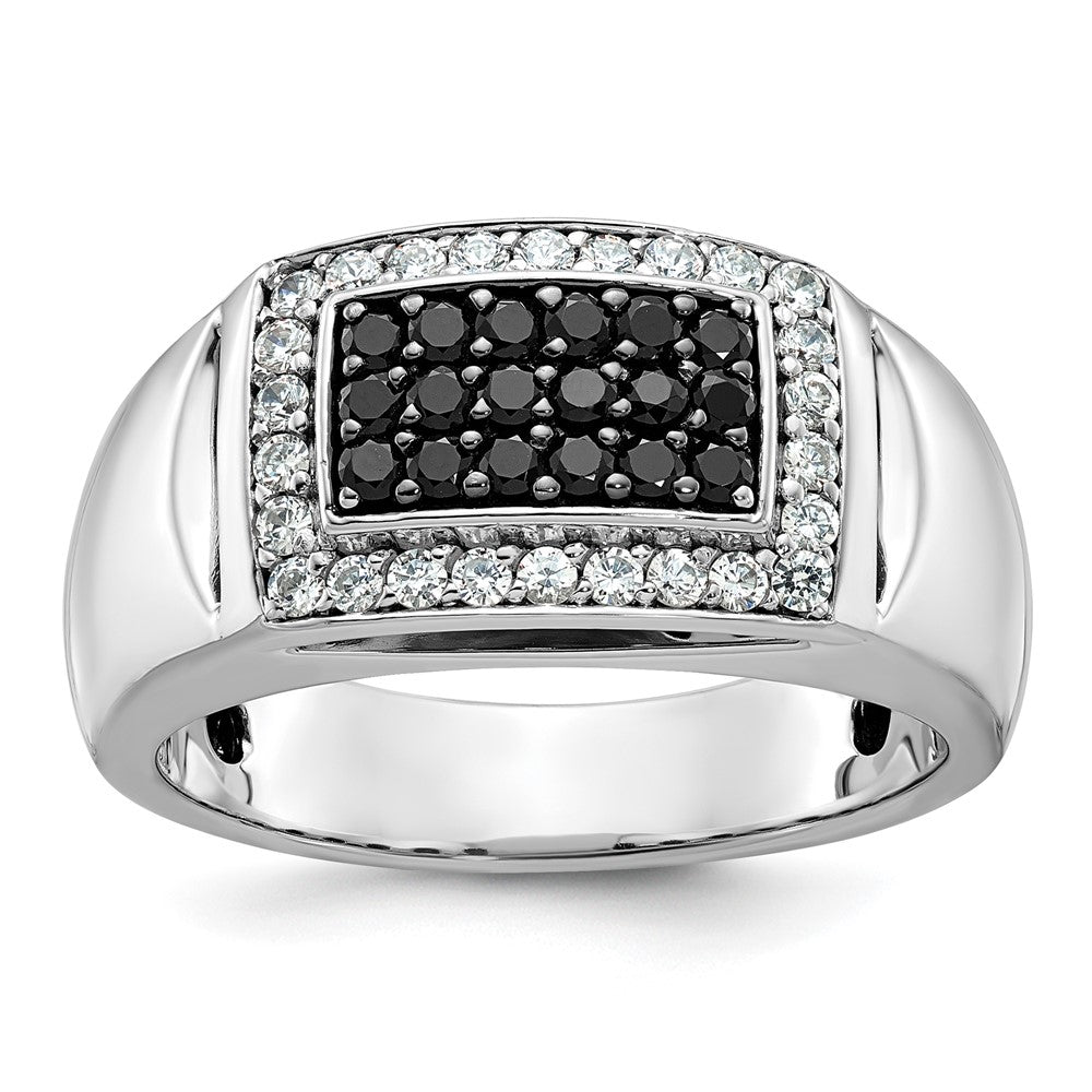 IBGoodman 14k White Gold Men's Polished and Cut-Out Rectangle Ring Mounting