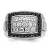 IBGoodman 14k White Gold Men's Polished and Textured Cluster Ring Mounting