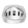 IBGoodman 14k White Gold Men's Polished and Textured Cluster Ring Mounting