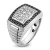 IBGoodman 14k White Gold Men's Polished and Textured Cluster Ring Mounting