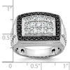 IBGoodman 14k White Gold Men's Polished and Textured Cluster Ring Mounting