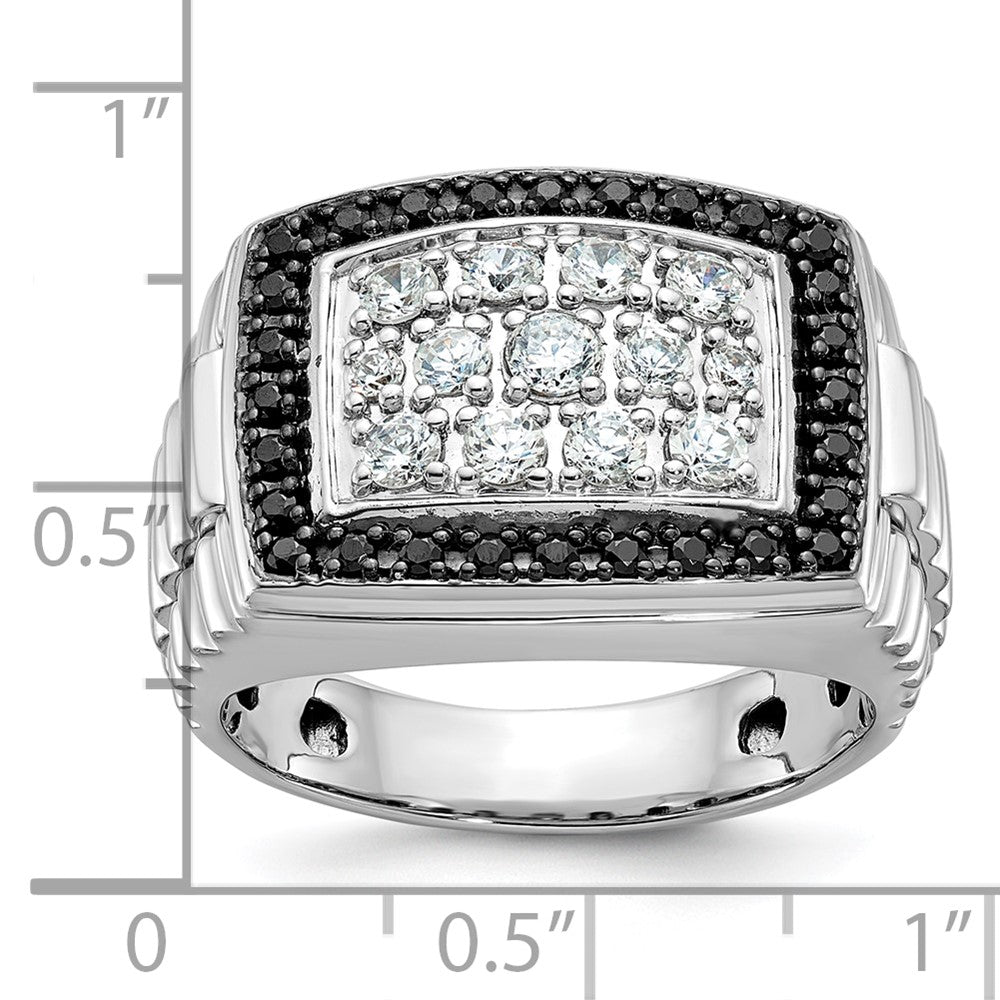 IBGoodman 14k White Gold Men's Polished and Textured Cluster Ring Mounting