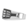 IBGoodman 14k White Gold Men's Polished Satin and Cobblestone Textured Ring Mounting