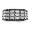 IBGoodman 14k White Gold Men's Polished Satin and Cobblestone Textured Ring Mounting