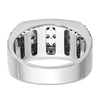IBGoodman 14k White Gold Men's Polished Satin and Cobblestone Textured Ring Mounting