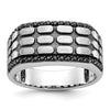 IBGoodman 14k White Gold Men's Polished Satin and Cobblestone Textured Ring Mounting