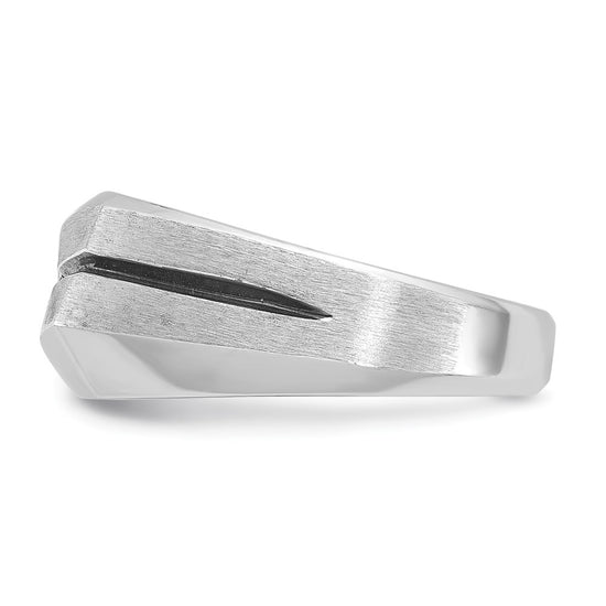 14k White Gold IBGoodman Men's Polished and Satin Diamond Ring Mounting