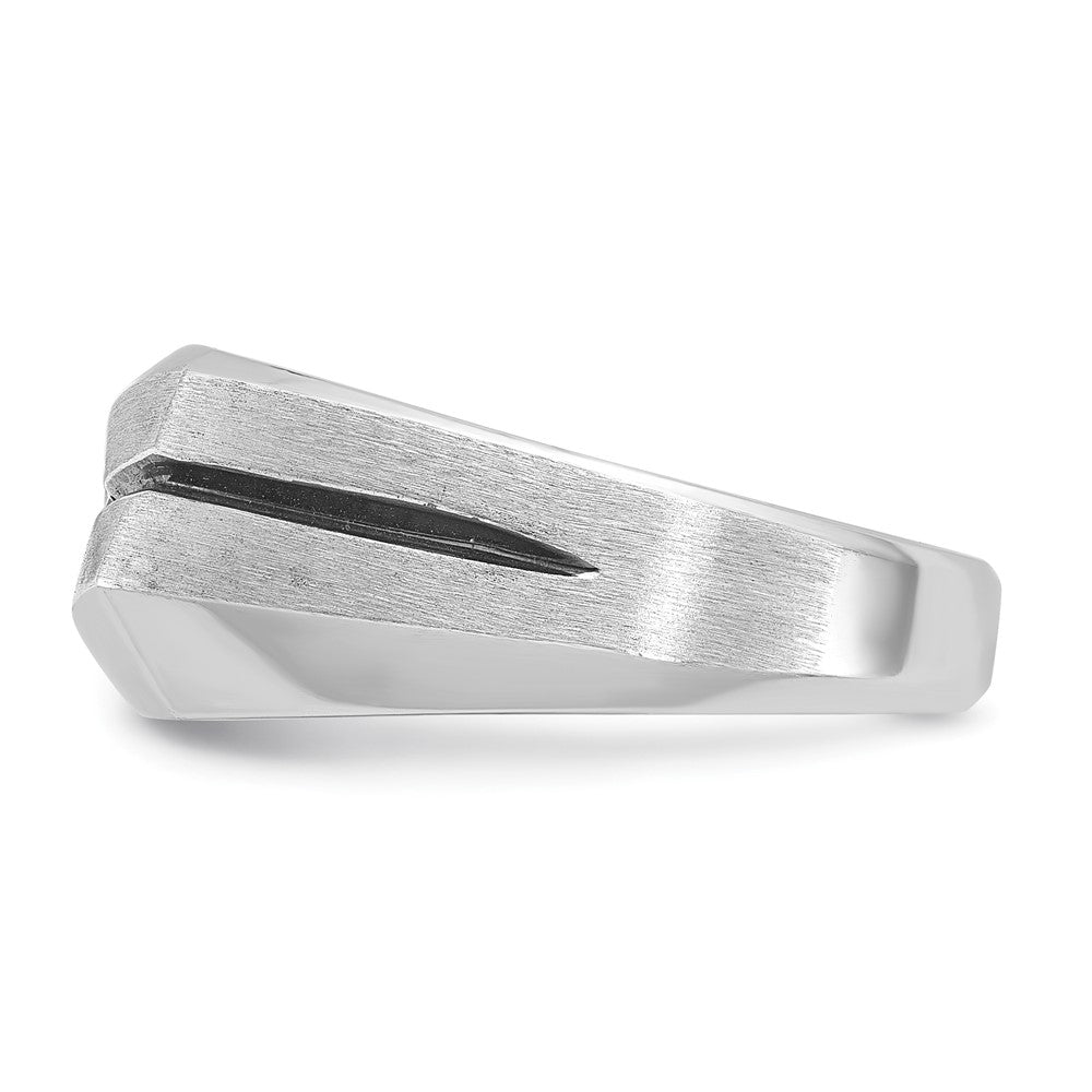 14k White Gold IBGoodman Men's Polished and Satin Diamond Ring Mounting