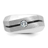 14k White Gold IBGoodman Men's Polished and Satin Diamond Ring Mounting
