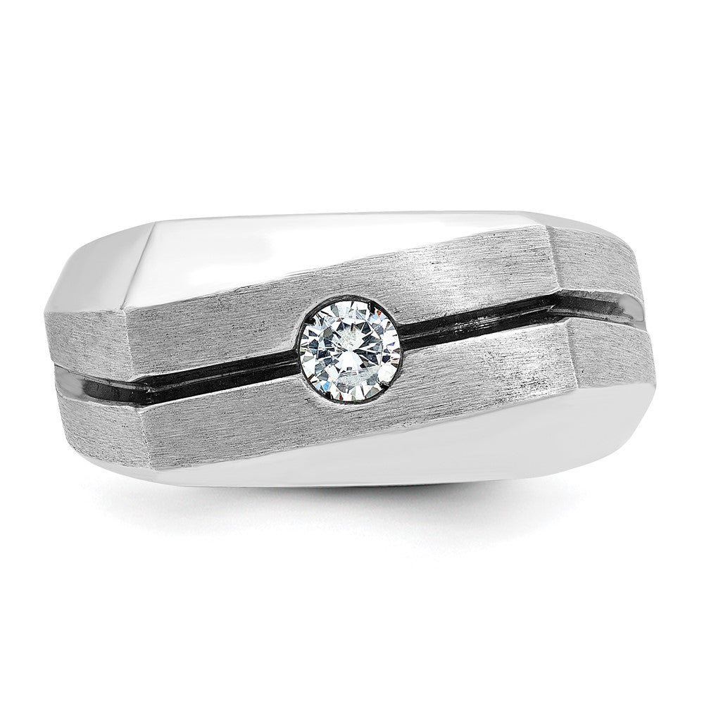 14k White Gold IBGoodman Men's Polished and Satin Diamond Ring Mounting