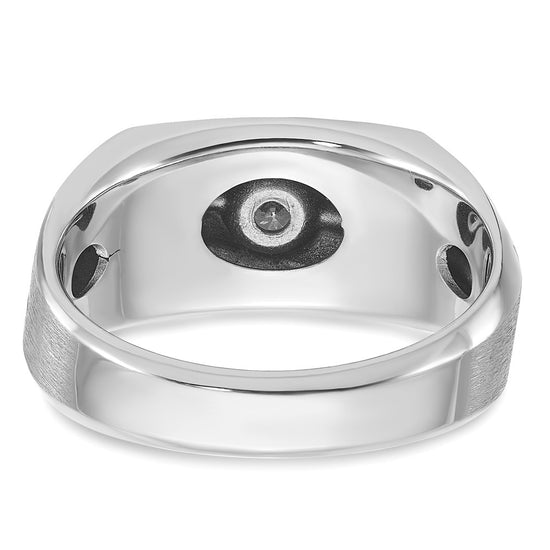 14k White Gold IBGoodman Men's Polished and Satin Diamond Ring Mounting