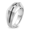 14k White Gold IBGoodman Men's Polished and Satin Diamond Ring Mounting