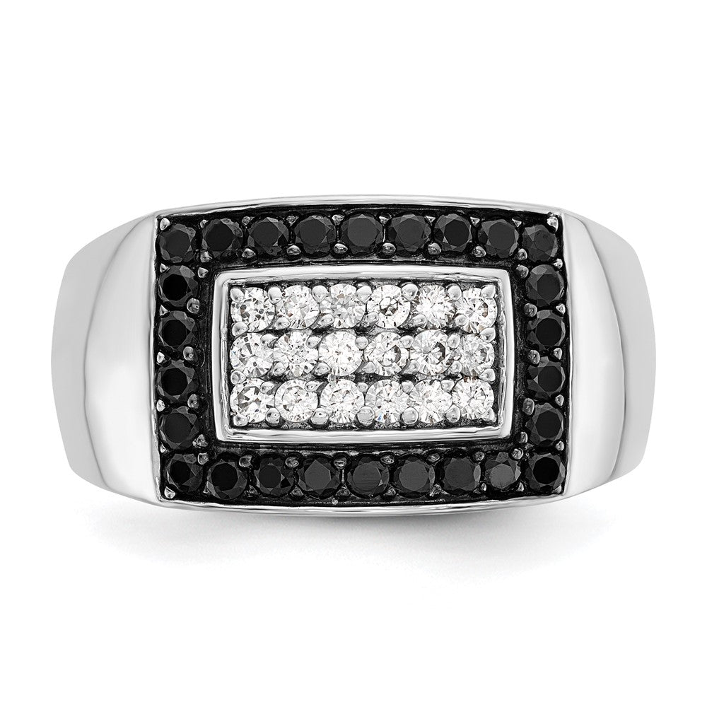 IBGoodman 14k White Gold Men's Polished Rectangular Cluster Ring Mounting