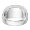 14k White Gold Men's Polished 1 Carat Black and White Diamond Rectangular Cluster Ring
