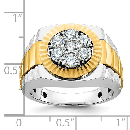 IBGoodman 10k Two-tone Men's Polished Satin and Textured Ring Mounting