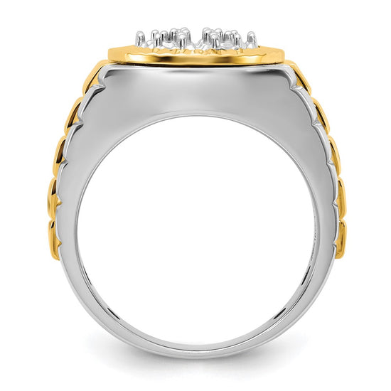 IBGoodman 14k Two-tone Men's Polished Satin and Textured Ring Mounting