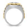 IBGoodman 14k Two-tone Men's Polished Satin and Textured Ring Mounting