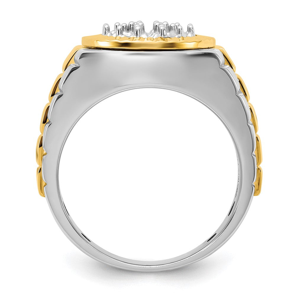 IBGoodman 14k Two-tone Men's Polished Satin and Textured Ring Mounting