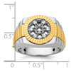 IBGoodman 14k Two-tone Men's Polished Satin and Textured Ring Mounting