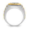 IBGoodman 14k Two-tone Men's Polished Satin and Textured 1 Carat AA Quality Diamond Ring