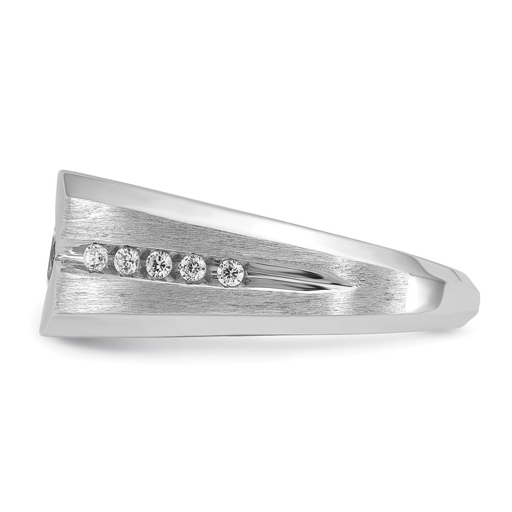 14k White Gold IBGoodman Men's Polished and Satin Diamond Ring Mounting