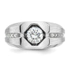 14k White Gold IBGoodman Men's Polished and Satin Diamond Ring Mounting