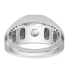 14k White Gold IBGoodman Men's Polished and Satin Diamond Ring Mounting