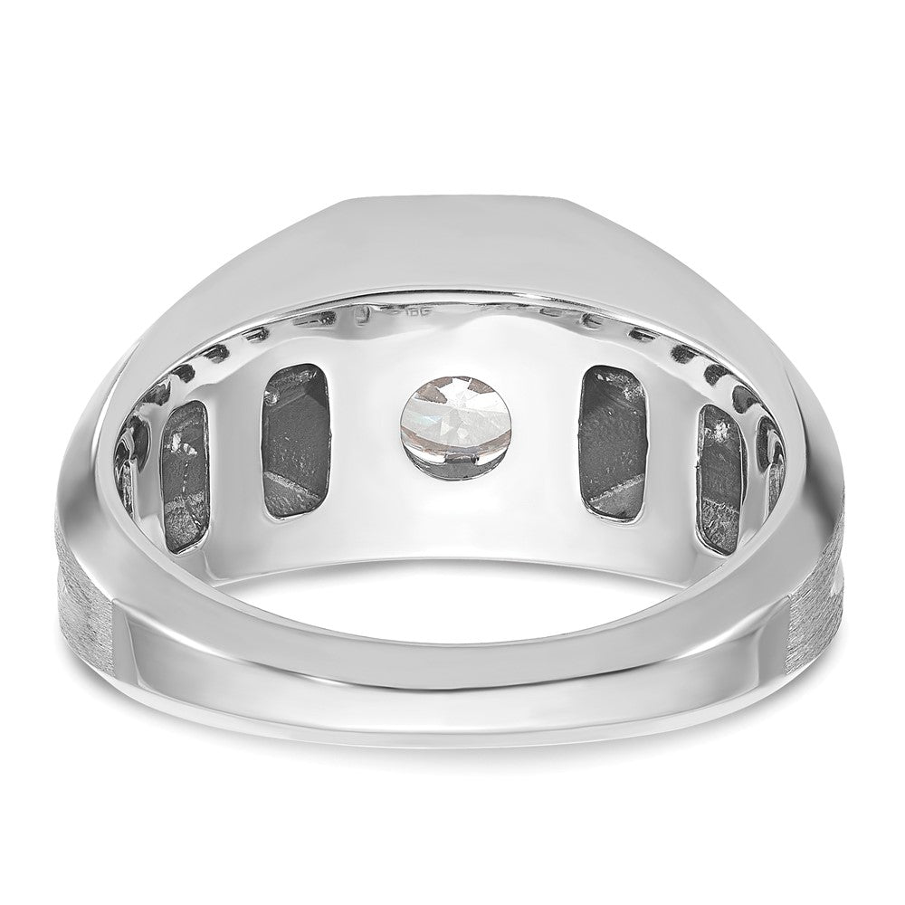 14k White Gold IBGoodman Men's Polished and Satin Diamond Ring Mounting