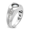 14k White Gold IBGoodman Men's Polished and Satin Diamond Ring Mounting