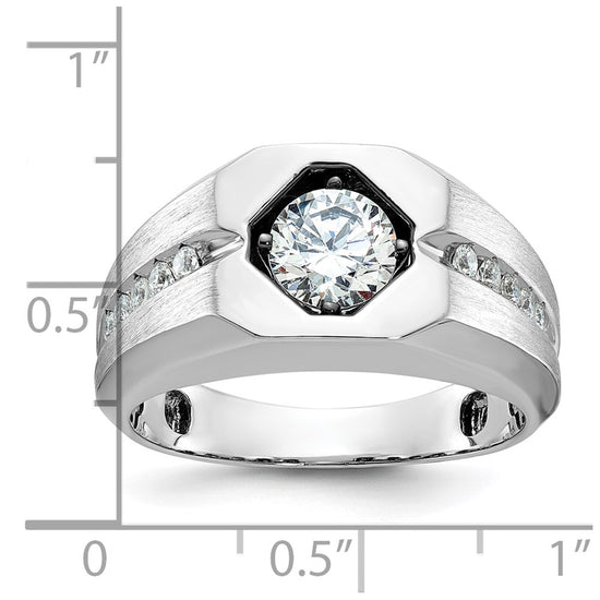 14k White Gold IBGoodman Men's Polished and Satin Diamond Ring Mounting