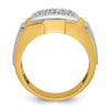 14k with White Rhodium Men's Polished and Satin 1/2 Carat AA Quality Diamond Cluster Ring