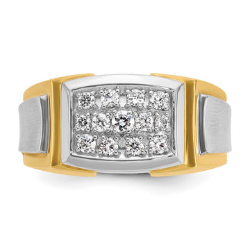 IBGoodman 14k Men's Polished and Satin Cluster Ring Mounting