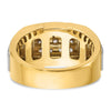 14k with White Rhodium Men's Polished and Satin 1/2 Carat AA Quality Diamond Cluster Ring