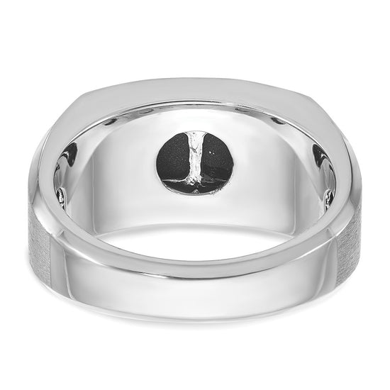 14k White Gold IBGoodman Men's Satin Onyx and Diamond Ring Mounting