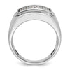 14k White Gold Men's Polished and Satin 1 1/5 Carat AA Quality Diamond Cluster Ring