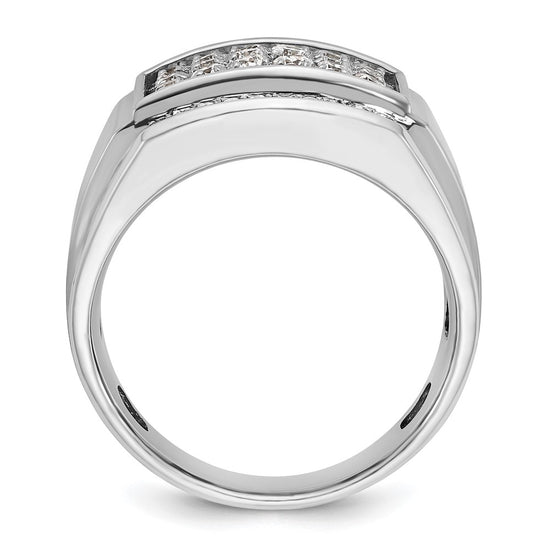 14k White Gold IBGoodman Men's Polished & Satin Cluster Ring Mounting