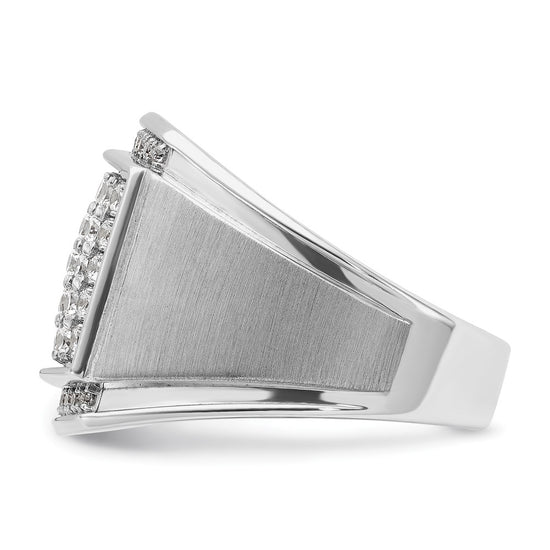 14k White Gold IBGoodman Men's Polished & Satin Cluster Ring Mounting