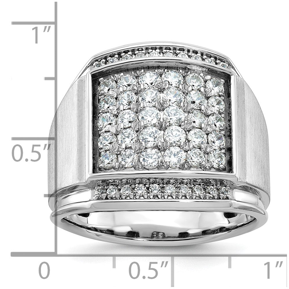 14k White Gold IBGoodman Men's Polished & Satin Cluster Ring Mounting