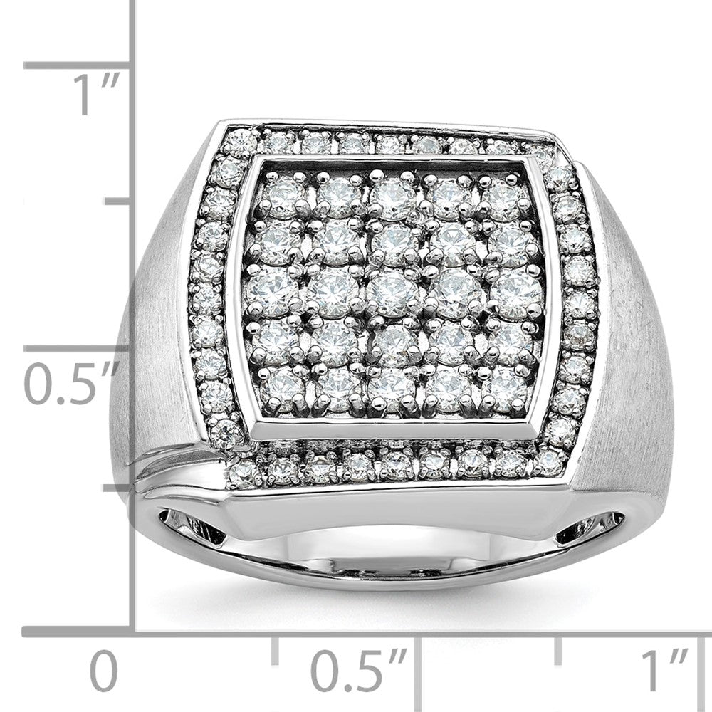 10k White Gold IBGoodman Men's Polished & Satin Cluster Ring Mounting