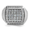 14k White Gold IBGoodman Men's Polished & Satin Cluster Ring Mounting