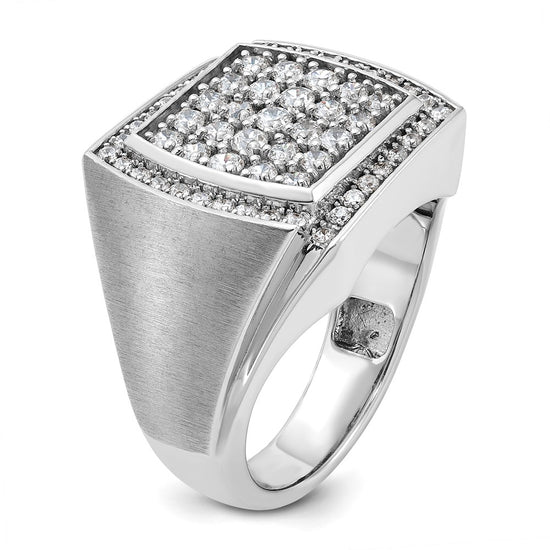 14k White Gold IBGoodman Men's Polished & Satin Cluster Ring Mounting