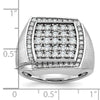 14k White Gold IBGoodman Men's Polished & Satin Cluster Ring Mounting