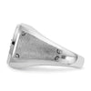 14k White Gold Men's Polished and Satin 3/4 Carat AA Quality Diamond Round Cluster Ring