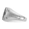 IBGoodman 14k White Gold Men's Polished and Satin Halo Cluster Ring Mounting